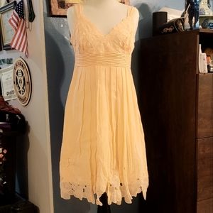 ANTONIO MELANI Peach floral embroidered dress